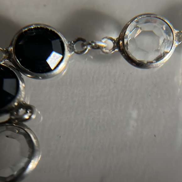 Rafaelian Vtg Black Bead and Crystal Austrian Chiclet Necklace - New Old Stock - Picture 6 of 15